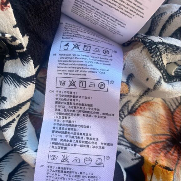 Maje Mini Dress Womens Sz 1 Rolina Hawaiian Print Button Front Tropical Pockets - Picture 8 of 13